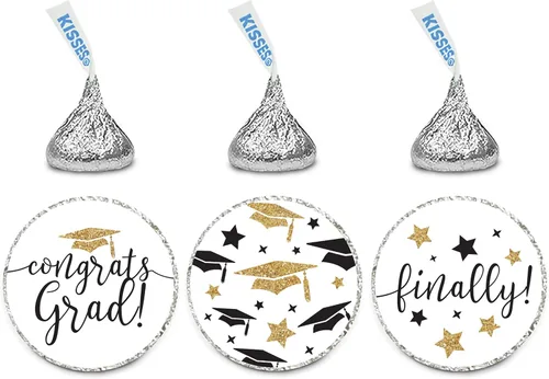 Miniatura 10 de Andaz Press Colección de fiesta de graduación con purpurina blanca y dorada, tarjetas de juego de adivinanzas de caramelos, paquete de 30, Tarjetas