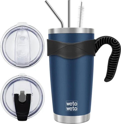Miniatura 23 de WETOWETO - Vaso de viaje con aislamiento de 20 onzas, de acero inoxidable, con doble pared, a prueba de fugas, taza de café con revestimiento