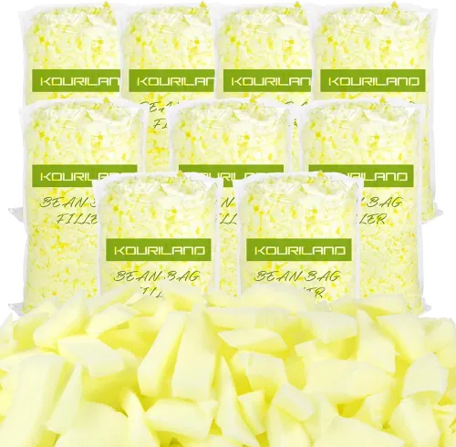Miniatura 23 de Relleno de puf de 5 libras, repuesto de espuma viscoelástica triturada con gel de enfriamiento, relleno de espuma suave y de alta resistencia