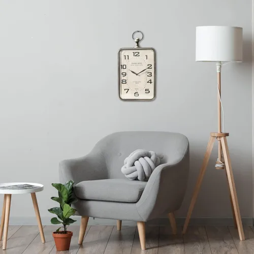 Miniatura 8 de Creative Co-Op Reloj colgante rectangular de metal con decoración de mango en la parte superior