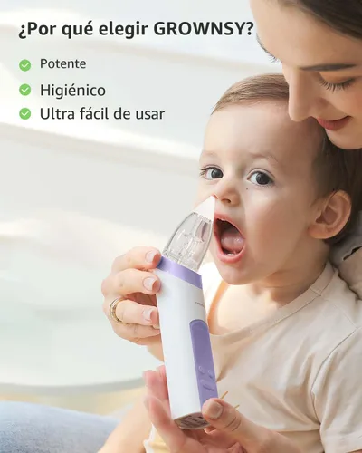 Miniatura 3 de GROWNSY Aspirador nasal para bebé, aspirador eléctrico de nariz para bebé, limpiador automático de nariz con cámara de succión más grande y succión