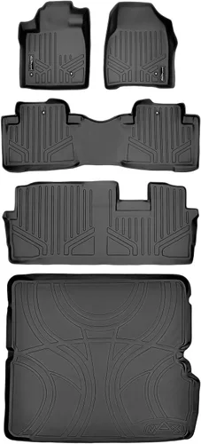 Miniatura 11 de MAXLINER Alfombrillas de Piso Juego de Revestimiento de 3 Filas para Honda Pilot 2009-2015