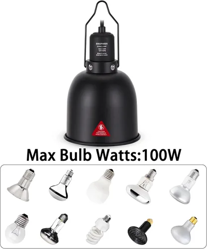 Miniatura 5 de DXOPHIEX Lámpara de Calor para Reptiles de Cúpula Profunda de 5.5 pulgadas, Accesorio de Luz para Reptiles, Accesorio de Luz UVB Máx 100W
