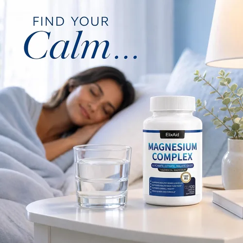 Miniatura 7 de Complejo de magnesio para mujeres y hombres 1000 mg - Suplemento de magnesio 7 en 1 (glicinato, citrato y malato) cápsulas para apoyo al sueño