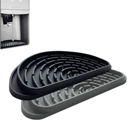 Miniatura 8 de Bandeja de goteo de silicona para refrigerador, 2 paquetes, protege la bandeja dispensadora de hielo y agua de derrames, se adapta a la bandeja