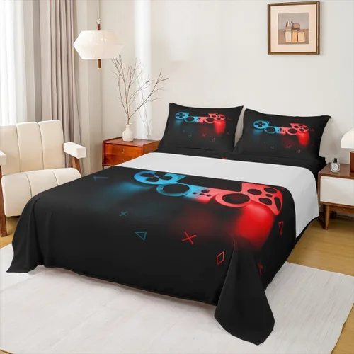 Miniatura 36 de Juego de sábanas de 3 piezas con diseño abstracto de estrellas y sol para niños, diseño de luna y sol, para niños y adultos, diseño de árbol