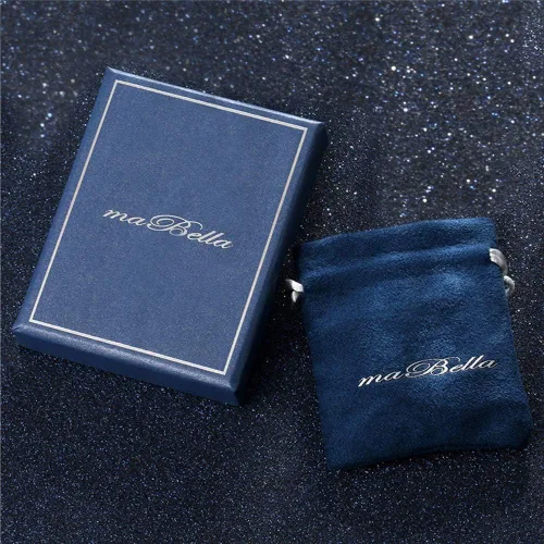 Miniatura 7 de MABELLA His Hers - Anillo de compromiso de acero inoxidable con circonita cúbica para mujer