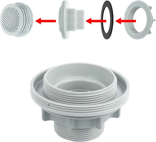 Miniatura 6 de Kit de conector de manguera de piscina, filtro de entrada roscado, para accesorio de drenaje Intex pieza de repuesto 10744 10256 10255 (tres piezas)