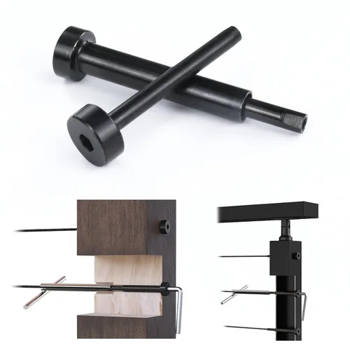 Miniatura 9 de [Patente] Muzata Paquete de 20 barandillas de cable invisible de 1/8 pulgadas, 10 pares de tensores y terminales para postes de metal de madera de 2