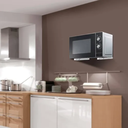 Miniatura 5 de Soporte de pared para estante, soporte universal de acero inoxidable para microondas, estante plegable ajustable y resistente, para accesorios