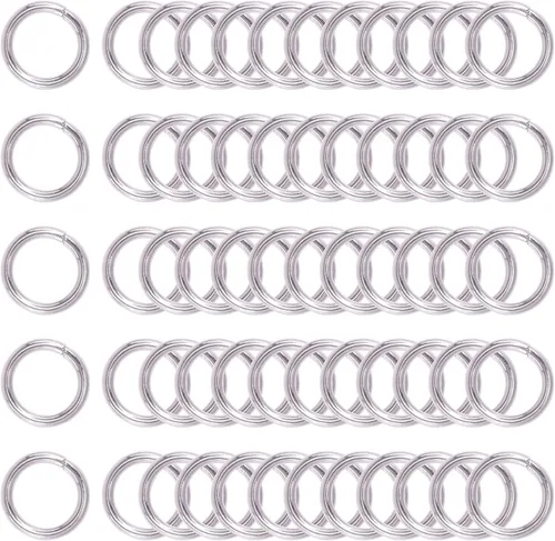 Miniatura 15 de Kit de 60 anillos de metal para cinturones, pasadores de accesorios para macramé, cinturón de campamento, correas para perro, accesorios de sable
