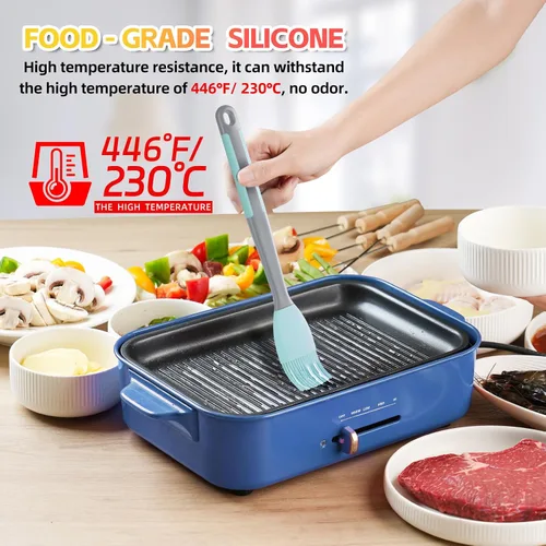Miniatura 6 de Cepillo y espátula de silicona para untar – Extra largo, resistente al calor, para hornear, raspar, mezclar, barbacoa, parrilla, cocina, cocina