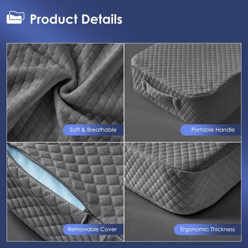 Miniatura 6 de Almohada de piernas para dormir de lado, almohada de rodilla de espuma viscoelástica para dormir de lado, almohada de elevación de piernas para Gris