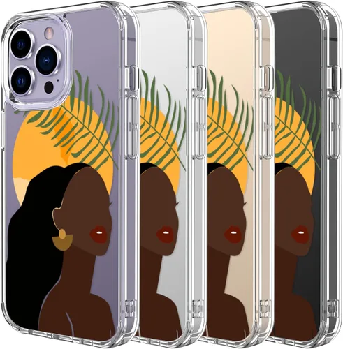 Miniatura 7 de LUHOURI Funda para iPhone 15 Pro con protector de pantalla, acrílico transparente Funda protectora de carga inalámbrica, ajuste delgado, diseños