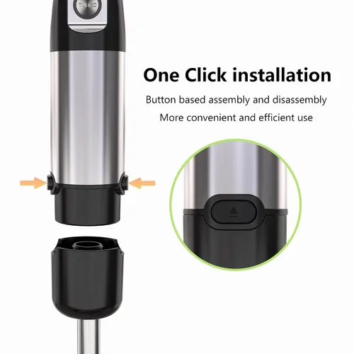 Miniatura 7 de Batidora de inmersión de mano, 1000 W de acero inoxidable, batidora de palo, mezclador con cable de 2 velocidades, incluye batidor, espumador