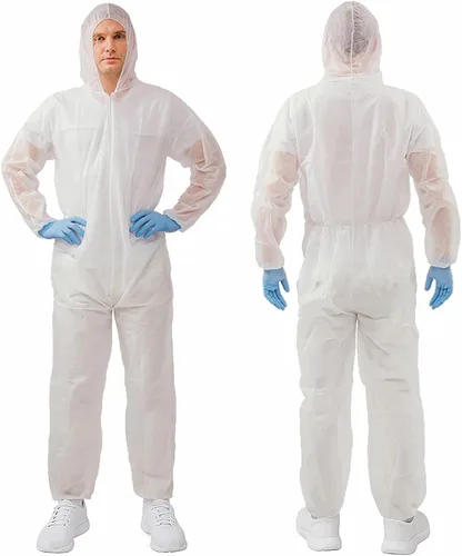 Trajes de materiales peligrosos, 10 opciones de colores Monos protectores desechables, traje de pintura con muñecas elásticas, tobillos y capucha