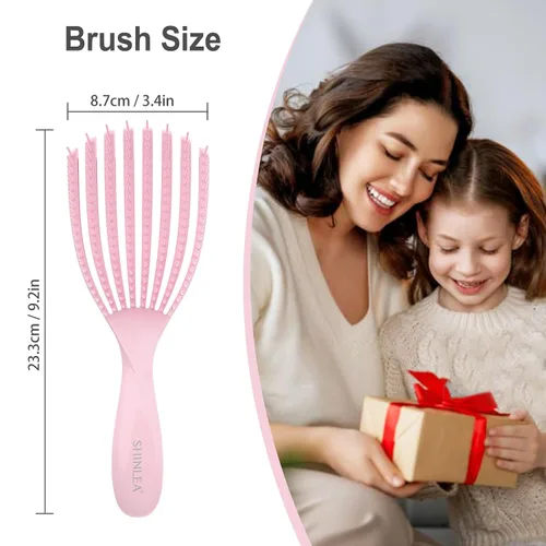 Miniatura 7 de SHINLEA cepillo desenredante para cabello rizado, cepillo de pelo para cabello húmedo y seco, grueso y fino, peina fácilmente el cabello rizado
