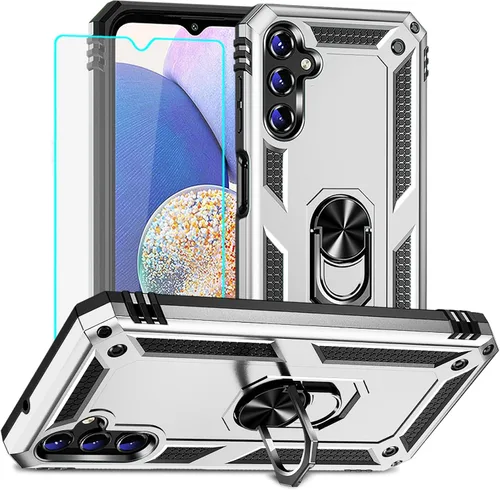 Miniatura 31 de Yiakeng Funda para teléfono Galaxy A12, Samsung A12 con protector de pantalla HD, fundas protectoras de grado militar con anillo para Samsung Galaxy