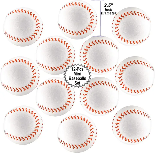 Miniatura 2 de Minipelotas deportivas para juguete de suvenir de fiesta para niños, balón de fútbol, baloncesto, fútbol, béisbol (paquete de 12). Espuma