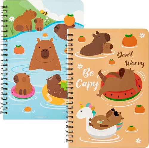 Miniatura 30 de B1ykin Cuadernos en espiral A5, 2 unidades, 50 hojas, 100 páginas, encuadernados con alambre, regalo de agradecimiento al profesor, cuaderno