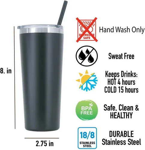 Miniatura 9 de AVITO Vaso EMT personalizado de 22 onzas, acero inoxidable, incluye popote y tapa, grabado con láser, regalo personalizado para EMT, regalos EMT
