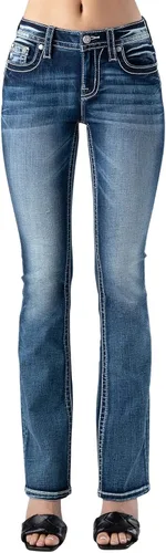 Miniatura 2 de Miss Me Women's Mid-Rise Tropical Fleur De Lis Embellished Bootcut Jeans