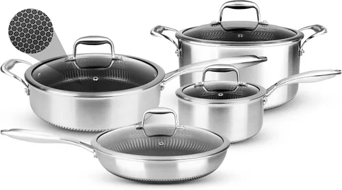Miniatura 9 de NutriChef Juego de utensilios de cocina de acero inoxidable de 7 piezas, utensilios de cocina triply, utensilios de cocina con revestimiento