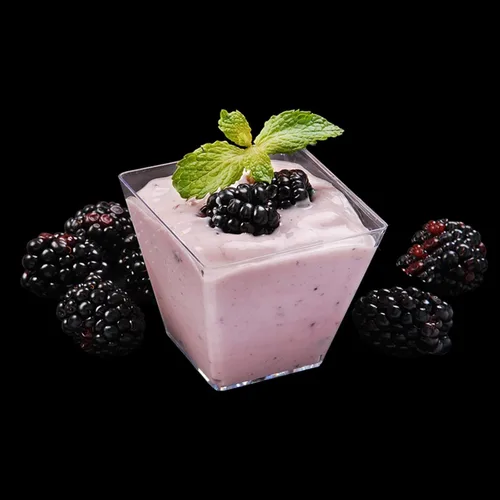 Miniatura 5 de Tosnail Paquete de 100 vasos de postre de plástico transparente de 2 onzas con 100 cucharas de postre, tazas cuadradas de aperitivo de parfait