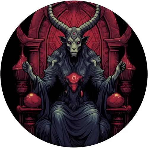 Miniatura 3 de Baphomet Throne - Cabeza de cabra satánica de brujería oculta PopSockets intercambiables PopGrip