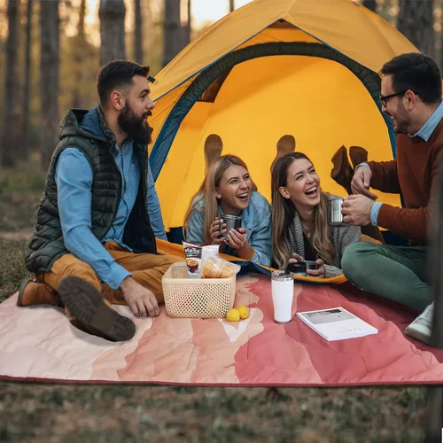 Miniatura 7 de VILLEY Manta de picnic, manta de campamento de 3 capas de 52 x 75 pulgadas, lavable a máquina, repelente al agua y a prueba de arena, plegable