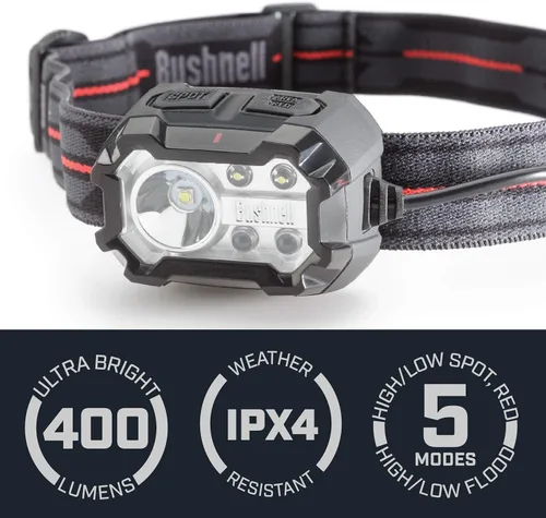 Miniatura 4 de Bushnell PRO - Linterna frontal recargable multicolor de 400 L