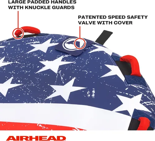 Miniatura 3 de SportsStuff Airhead Stars and Stripes - 1 tubo remolcable para navegación y deportes acuáticos, fabricado en los Estados Unidos, cubierta de nailon