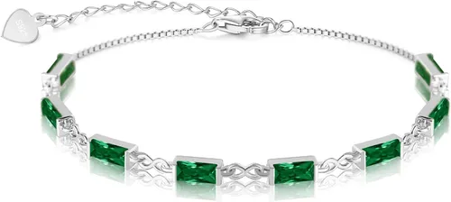 Pulsera de eslabones de oro de 18 quilates para mujer, pulsera de tenis con circonita cúbica 5A, hipoalergénica, plata de ley 925 hipoalergénica,