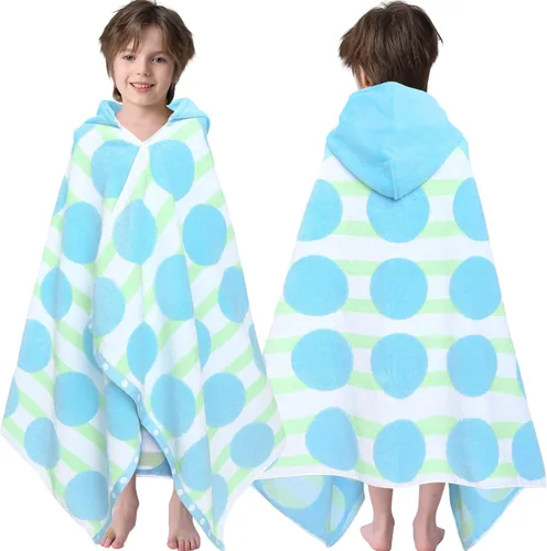 Miniatura 62 de VOOVA & MOVAS Poncho de Toalla de Baño Gruesa con Capucha para Niños (4-8 Años) - Bata de Toalla de Natación de Algodón Turco Suave y Absorbente
