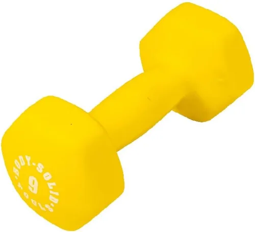 Body-Solid BSTND9 Dumbell de neopreno amarillo de 9 libras