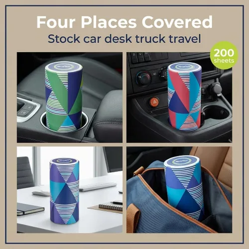 Miniatura 2 de Reeflex Pañuelos para automóvil, 50 hojas por recipiente, suaves, suaves y duraderos en una forma elegante y conveniente para adaptarse a cualquier