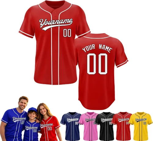 Miniatura 3 de Camiseta de béisbol personalizada, nombre del equipo, número de equipo, logotipo, camisetas impresas cosidas, uniformes deportivos, regalos