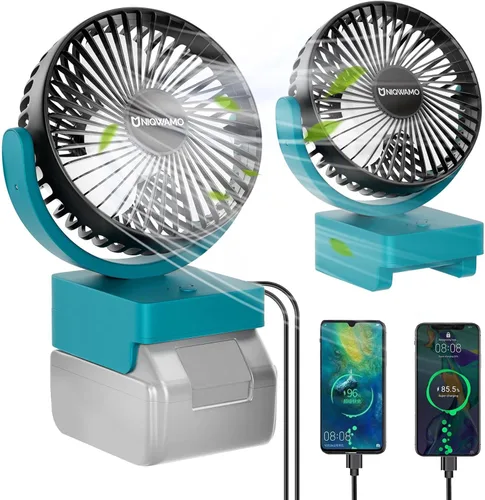Miniatura 11 de Uniqwamo Ventilador Nebulizador Portátil Compatible con Batería de 18V de Makita (Sin Batería) o Alimentado por USB, Ventilador de Enfriamiento