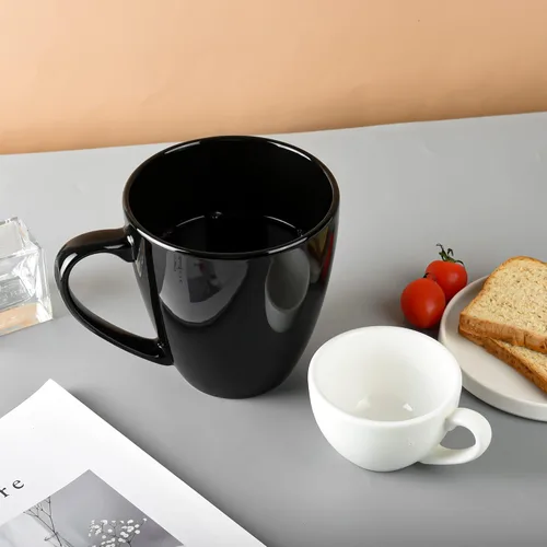 Miniatura 6 de BOSHANB - Taza de café grande de 39 onzas, taza de té de cerámica para oficina y hogar, gran capacidad con asa (negro)