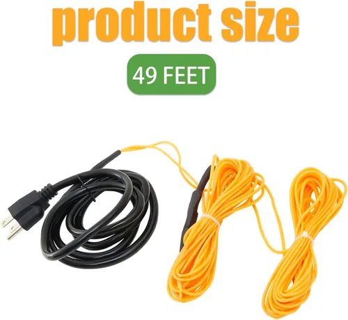 Miniatura 6 de Cable de calentamiento de suelo de 49 pies para plantas, termostato integrado para cultivo de semillas para interiores y exteriores, marcos fríos