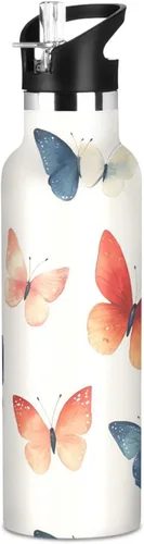 Miniatura 21 de Reusable Water Bottles with Straw Lid Nature Shark Pirate Style Vacuum Insulated Leakproof and BPA Free for Travel, Camping, Sports 06