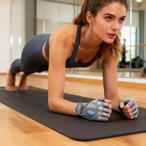 Miniatura 2 de Guantes de entrenamiento para mujeres y hombres, guantes para gimnasio, antideslizantes, sin dedos, para levantamiento de pesas, guantes