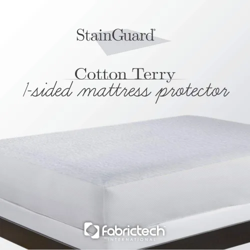 Miniatura 2 de Fabrictech SG33 StainGuard - Protector de colchón de rizo de algodón de una cara, tamaño individual, color blanco