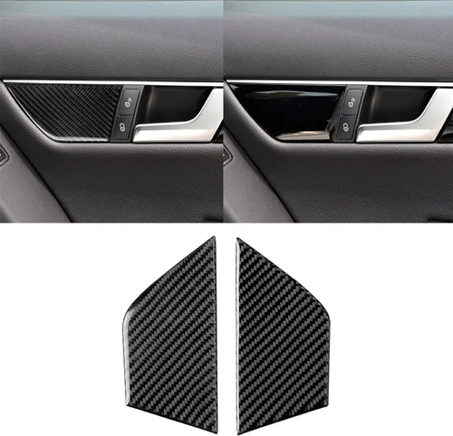 Miniatura 26 de para Mercedes-Benz Clase C W204 2011-2013 Real Cubierta de Panel de Fibra de Carbono Suave para Aire Acondicionado, Adhesivo de Marco de Panel