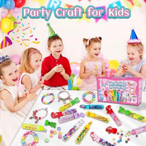 Miniatura 3 de leitait Paquete de 24 varitas de pulsera, kit de fabricación de pulseras con dijes, manualidades para niños, suministros de fiesta de unicornio