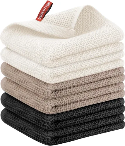 Miniatura 36 de Nialnant - Toalla de cocina 100% algodón, tejido gofre, suave, absorbente y de secado rápido, toallas para secar platos, trapos de limpieza - Multi