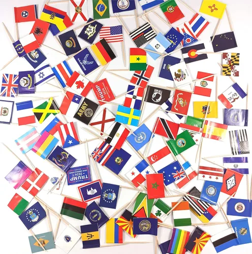 Miniatura 6 de JBCD Bandera afroamericana con palillo de dientes panafricano, mini banderas negras de liberación para cupcakes, 200