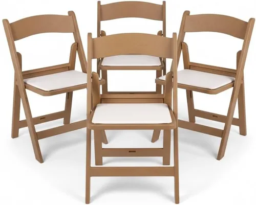 Miniatura 8 de BTEXPERT Silla plegable de resina, asiento acolchado de vinilo para interiores y exteriores, juego ligero para el hogar, eventos, fiestas, picnic
