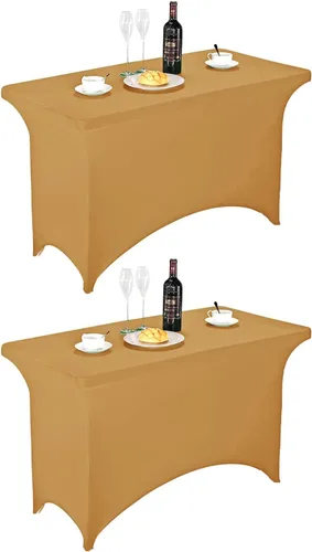 Miniatura 180 de FORLIFE - Funda de mesa de elastano, mantel ajustado de 4 pies para mesas rectangulares, funda elástica para patio, universal para bodas, banquetes