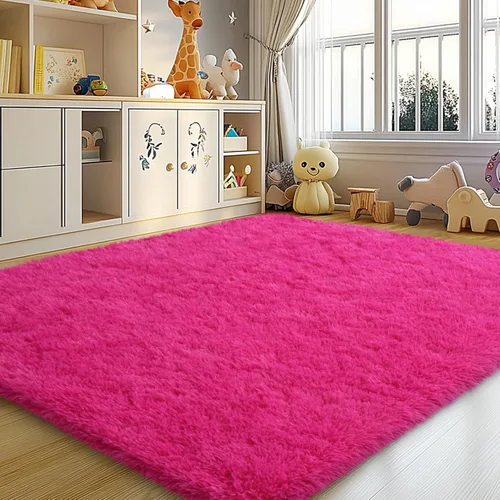 Miniatura 98 de Mugorn - Alfombra de 8 x 10 pies, alfombras grandes, esponjosas, suaves, peludas, antideslizantes, mullidas para interiores, color negro, 8 x 10 pies